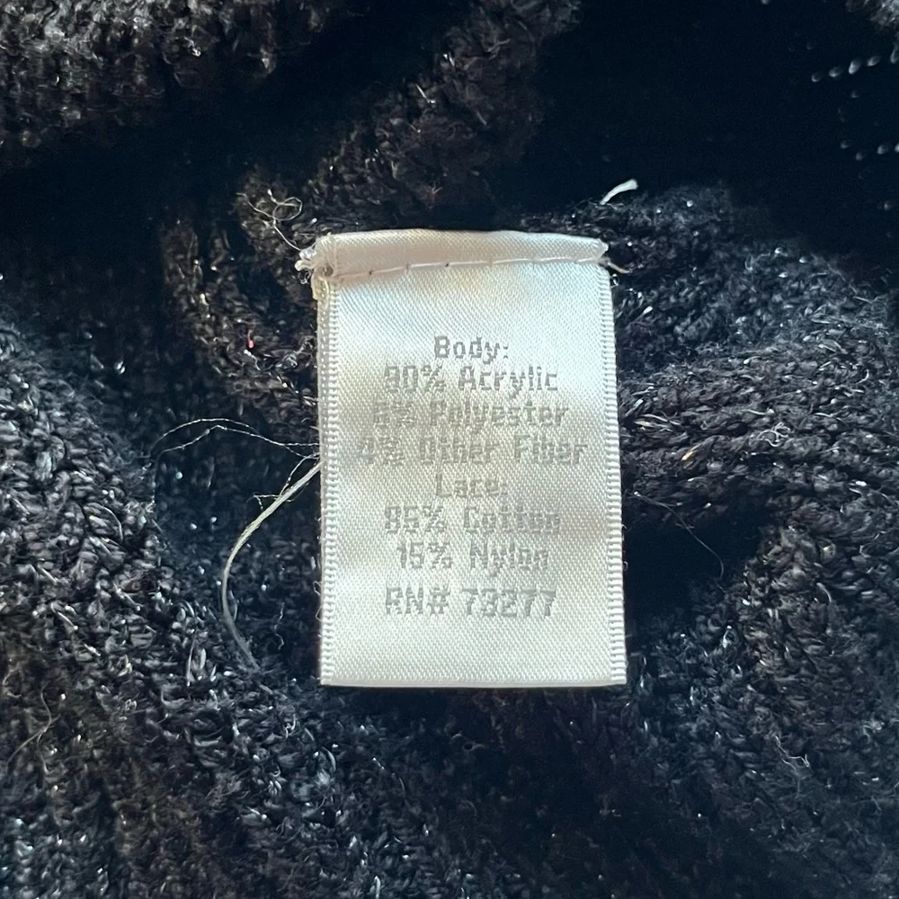 Lauren Conrad Black Sweater with White Heart Details - Picture 7 of 8